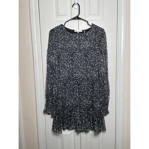LoveShackFancy Scarlett Mini Dress Stars Black White Womens Size XS